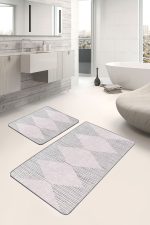 - PaspasTakimi-2li-Set575-Gorsel-4 - Realhomes 2'li Set Krem Zeminde Geometrik Motifli Tribal Desenli Geometrik Klasik 2'li Banyo & Mutfak Paspas Takımı Realhomes