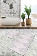 - PaspasTakimi-2li-Set575-Gorsel-5 - Realhomes 2'li Set Krem Zeminde Geometrik Motifli Tribal Desenli Geometrik Klasik 2'li Banyo & Mutfak Paspas Takımı Realhomes