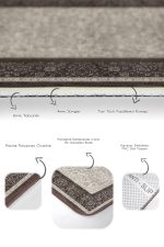 - PaspasTakimi-2li-Set577-Gorsel-3 - Realhomes 2'li Set Krem - Kahverengi Zeminde Çerçeveli Motifli Geleneksel Desenli Vintage Avangarde 2'li Banyo & Mutfak Paspas Takımı Realhomes