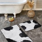 2'li Set Hasır Zeminde Egzotik Yapraklar Motifli Turuncu ve Yeşil Lotus Desenli Floral Summer & Fresh  2'li Banyo & Mutfak Paspas Takımı Realhomes