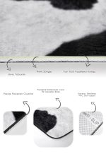 - PaspasTakimi-2li-Set581-Gorsel-3 - Realhomes  2'li Set Siyah - Beyaz Zeminde Post Motifli Kürk Desenli Sade & Şık Klasik  2'li Banyo & Mutfak Paspas Takımı Realhomes