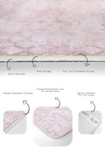 - PaspasTakimi-2li-Set582-Gorsel-3 - Realhomes 2'li Set Pembe Zeminde Geometrik Motifli Eskitme Desenli Geometrik Eskitme Motifli 2'li Banyo & Mutfak Paspas Takımı Realhomes