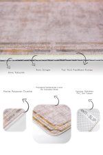 - PaspasTakimi-2li-Set583-Gorsel-3 - Realhomes  2'li Set Pembe - Gold Zeminde Çerçeveli Motifli Eskitme Desenli Klasik Eskitme Motifli  2'li Banyo & Mutfak Paspas Takımı Realhomes