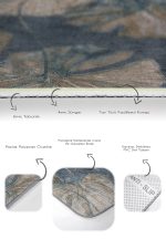 - PaspasTakimi-2li-Set587-Gorsel-3 - Realhomes 2'li Set Mavi Zeminde Yağlı Boya Motifli Çiçek Desenli Floral Sade & Şık 2'li Banyo & Mutfak Paspas Takımı Realhomes