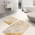 2'li Set Kahverengi Zeminde Tribal Motifli Etnik Desenli Etnik Motifler Geometrik  2'li Banyo & Mutfak Paspas Takımı Realhomes