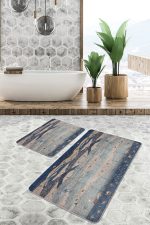 - PaspasTakimi-2li-Set594-Gorsel - Realhomes 2'li Set Lacivert Zeminde Antik Motifli Geleneksel Desenli Vintage Etnik Motifler 2'li Banyo & Mutfak Paspas Takımı Realhomes