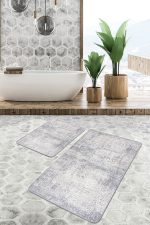 - PaspasTakimi-2li-Set595-Gorsel - Realhomes  2'li Set Bej Zeminde Eskitme Motifli Antik Desenli Eskitme Motifli Vintage  2'li Banyo & Mutfak Paspas Takımı Realhomes