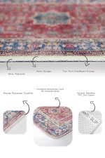 - PaspasTakimi-2li-Set598-Gorsel-3 - Realhomes 2'li Set Kırmızı Zeminde Hereke Motifli Yöresel Desenli Vintage Avangarde 2'li Banyo & Mutfak Paspas Takımı Realhomes