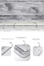 - PaspasTakimi-2li-Set603-Gorsel-3 - Realhomes  2'li Set Gri Zeminde Çerçeveli Motifli Eskitme Desenli Eskitme Motifli Klasik  2'li Banyo & Mutfak Paspas Takımı Realhomes