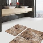 2'li Set Siyah Zeminde Yazı Motifli Grateful Desenli Klasik Sade & Şık  2'li Banyo & Mutfak Paspas Takımı Realhomes