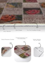 - PaspasTakimi-2li-Set606-Gorsel-3 - Realhomes 2'li Set Bej Zeminde Patchwork Motifli Çiçek Desenli Vintage Klasik 2'li Banyo & Mutfak Paspas Takımı Realhomes