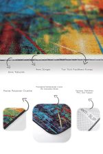 2'li Set Kanvas Zeminde Yağlı Boya Motifli Modern Sanat Desenli Modern Sade & Şık  2'li Banyo & Mutfak Paspas Takımı Realhomes