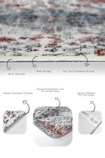 - PaspasTakimi-2li-Set613-Gorsel-3 - Realhomes  2'li Set Kırmızı - Beyaz Zeminde Antik Motifli Yöresel Desenli Eskitme Motifli Avangarde  2'li Banyo & Mutfak Paspas Takımı Realhomes