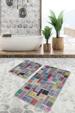 - PaspasTakimi-2li-Set622-Gorsel-2 - Realhomes  2'li Set Anadolu Zeminde Patchwork Motifli Yöresel Desenli Vintage Sade & Şık  2'li Banyo & Mutfak Paspas Takımı Realhomes