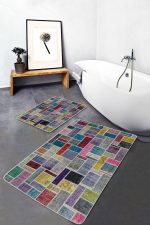 - PaspasTakimi-2li-Set622-Gorsel-4 - Realhomes  2'li Set Anadolu Zeminde Patchwork Motifli Yöresel Desenli Vintage Sade & Şık  2'li Banyo & Mutfak Paspas Takımı Realhomes