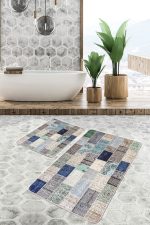 - PaspasTakimi-2li-Set623-Gorsel - Realhomes  2'li Set Anadolu Zeminde Patchwork Motifli Etnik Desenli Vintage Sade & Şık  2'li Banyo & Mutfak Paspas Takımı Realhomes