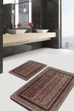 - PaspasTakimi-2li-Set628-Gorsel-5 - Realhomes 2'li Set Patchwork Zeminde Hereke Motifli Kilim Desenli Avangarde Klasik 2'li Banyo & Mutfak Paspas Takımı Realhomes