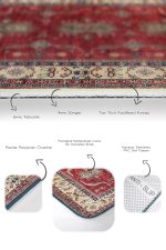 2'li Set Kırmızı Zeminde Anadolu Motifli Hereke Desenli Avangarde Etnik Motifler  2'li Banyo & Mutfak Paspas Takımı Realhomes