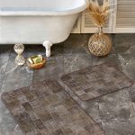 2'li Set Krem Zeminde Morrocan Motifli Otantik Desenli Geometrik Eskitme Motifli  2'li Banyo & Mutfak Paspas Takımı Realhomes