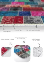 - PaspasTakimi-2li-Set643-Gorsel-3 - Realhomes 2'li Set Çok Renkli Zeminde Kırkyama Motifli Patchwork Desenli Vintage Klasik 2'li Banyo & Mutfak Paspas Takımı Realhomes