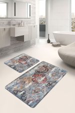 - PaspasTakimi-2li-Set646-Gorsel-2 - Realhomes 2'li Set Antika Zeminde Eskitme Motifli Yöresel Desenli Eskitme Motifli Avangarde 2'li Banyo & Mutfak Paspas Takımı Realhomes