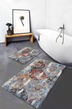 - PaspasTakimi-2li-Set646-Gorsel-5 - Realhomes 2'li Set Antika Zeminde Eskitme Motifli Yöresel Desenli Eskitme Motifli Avangarde 2'li Banyo & Mutfak Paspas Takımı Realhomes