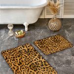 2'li Set Gri - Bej Zeminde Eskitme Motifli Antik Desenli Eskitme Motifli Klasik  2'li Banyo & Mutfak Paspas Takımı Realhomes