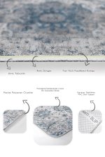 - PaspasTakimi-2li-Set650-Gorsel-3 - Realhomes  2'li Set Krem - Mavi Zeminde Göbekli Halı Motifli Dokuma Desenli Vintage Avangarde  2'li Banyo & Mutfak Paspas Takımı Realhomes