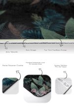 - PaspasTakimi-2li-Set656-Gorsel-3 - Realhomes  2'li Set Siyah Zeminde Çiçek Motifli Yapraklar Desenli Floral Sade & Şık  2'li Banyo & Mutfak Paspas Takımı Realhomes