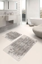 - PaspasTakimi-2li-Set665-Gorsel-1 - Realhomes 2'li Set Krem Zeminde Antik Motifli Eskitme Desenli Eskitme Motifli Vintage 2'li Banyo & Mutfak Paspas Takımı Realhomes