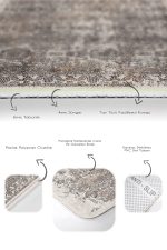 - PaspasTakimi-2li-Set665-Gorsel-3 - Realhomes 2'li Set Krem Zeminde Antik Motifli Eskitme Desenli Eskitme Motifli Vintage 2'li Banyo & Mutfak Paspas Takımı Realhomes