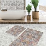 2'li Set Düz Renk Açık Yeşil 2'li Banyo & Mutfak Paspas Takımı Realhomes