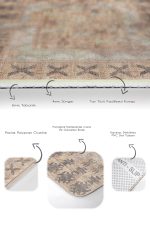 2'li Set Krem Zeminde Tribal Motifli Antik Desenli Etnik Motifler Vintage  2'li Banyo & Mutfak Paspas Takımı Realhomes