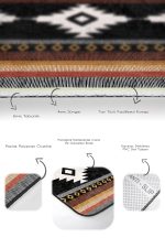 - PaspasTakimi-2li-Set675-Gorsel-3 - Realhomes 2'li Set Siyah - Kahvernegi Zeminde Bohem Motifli Etnik Desenli Etnik Motifler Geometrik 2'li Banyo & Mutfak Paspas Takımı Realhomes