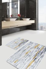 - PaspasTakimi-2li-Set680-Gorsel-1 - Realhomes  2'li Set Mavi Zeminde Eskitme Motifli Antik Desenli Eskitme Motifli Vintage  2'li Banyo & Mutfak Paspas Takımı Realhomes