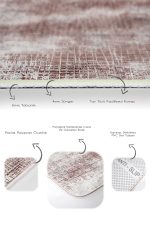 2'li Set Bej Zeminde Dokuma Halı Motifli Eskitme Desenli Eskitme Motifli Vintage  2'li Banyo & Mutfak Paspas Takımı Realhomes