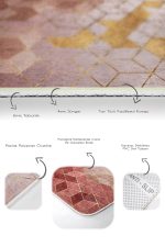 - PaspasTakimi-2li-Set684-Gorsel-3 - Realhomes 2'li Set Kremit - Gold Zeminde Mozaik Motifli Geometrik Desenli Geometrik Sade & Şık 2'li Banyo & Mutfak Paspas Takımı Realhomes