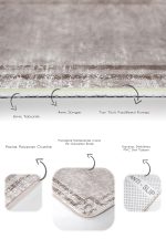 - PaspasTakimi-2li-Set696-Gorsel-3 - Realhomes 2'li Set Krem Zeminde Çerçeveli Motifli Eskitme Desenli Geometrik Eskitme Motifli 2'li Banyo & Mutfak Paspas Takımı Realhomes