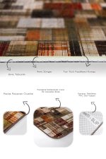 2'li Set Kahverengi Zeminde Yağlı Boya Motifli Modern Sanat Desenli Klasik Modern  2'li Banyo & Mutfak Paspas Takımı Realhomes