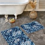 2'li Set Krem Zeminde Osmanlı Motifli Art Deco Desenli Geometrik Avangarde  2'li Banyo & Mutfak Paspas Takımı Realhomes