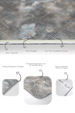 2'li Set Siyah - Beyaz Zeminde Geometrik Motifli Eskitme Desenli Eskitme Motifli Klasik  2'li Banyo & Mutfak Paspas Takımı Realhomes