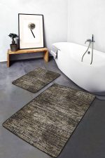 - PaspasTakimi-2li-Set729-Gorsel-5 - Realhomes 2'li Set Kahverengi Zeminde Tribal Motifli Etnik Desenli Floral Eskitme Motifli 2'li Banyo & Mutfak Paspas Takımı Realhomes