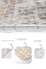 - PaspasTakimi-2li-Set731-Gorsel-3 - Realhomes 2'li Set Krem Zeminde Mozaik Motifli Eskitme Desenli Geometrik Vintage 2'li Banyo & Mutfak Paspas Takımı Realhomes