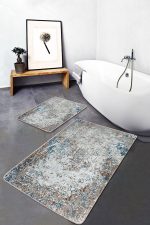 - PaspasTakimi-2li-Set735-Gorsel-1 - Realhomes  2'li Set Krem Zeminde Eskitme Motifli Antik Desenli Eskitme Motifli Klasik  2'li Banyo & Mutfak Paspas Takımı Realhomes