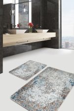 - PaspasTakimi-2li-Set735-Gorsel-2 - Realhomes  2'li Set Krem Zeminde Eskitme Motifli Antik Desenli Eskitme Motifli Klasik  2'li Banyo & Mutfak Paspas Takımı Realhomes