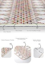 - PaspasTakimi-2li-Set739-Gorsel-3 - Realhomes 2'li Set Beyaz Zeminde Etnik Motifli Kilim Desenli Geometrik Etnik Motifler 2'li Banyo & Mutfak Paspas Takımı Realhomes