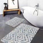 2'li Set Çok Renki Zeminde Patchwork Motifli Eskitme Desenli Etnik Motifler Vintage  2'li Banyo & Mutfak Paspas Takımı Realhomes