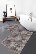 - PaspasTakimi-2li-Set747-Gorsel-1 - Realhomes 2'li Set Kahverengi Zeminde Eskitme Motifli Geometrik Desenli Eskitme Motifli Geometrik 2'li Banyo & Mutfak Paspas Takımı Realhomes