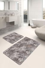 - PaspasTakimi-2li-Set747-Gorsel-5 - Realhomes 2'li Set Kahverengi Zeminde Eskitme Motifli Geometrik Desenli Eskitme Motifli Geometrik 2'li Banyo & Mutfak Paspas Takımı Realhomes