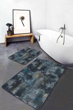 - PaspasTakimi-2li-Set750-Gorsel-4 - Realhomes  2'li Set Lacivert Zeminde Eskitme Motifli Etnik Desenli Eskitme Motifli Vintage  2'li Banyo & Mutfak Paspas Takımı Realhomes